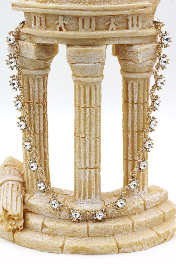 classic crystal flower necklace