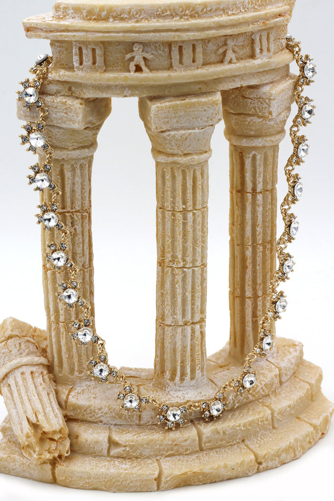 classic crystal flower necklace