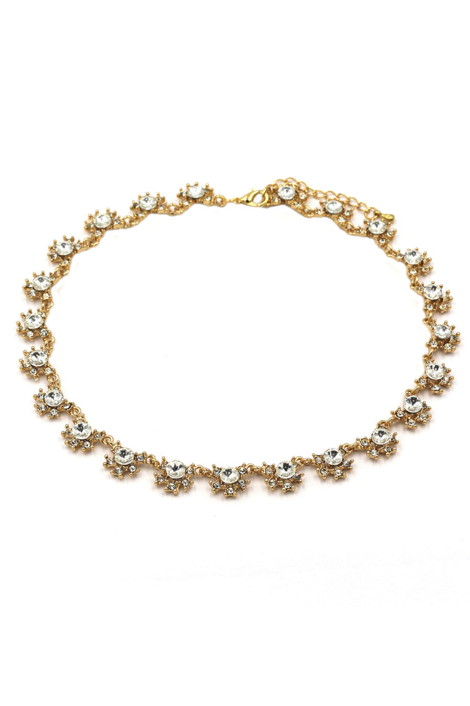 classic crystal flower necklace