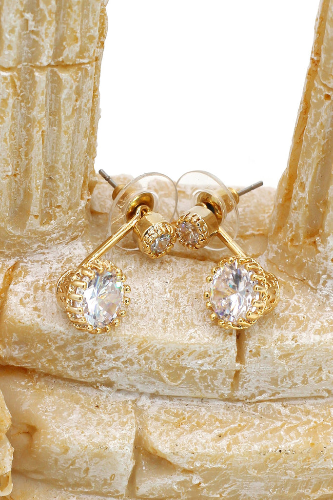 golden crystal earring bracelet set