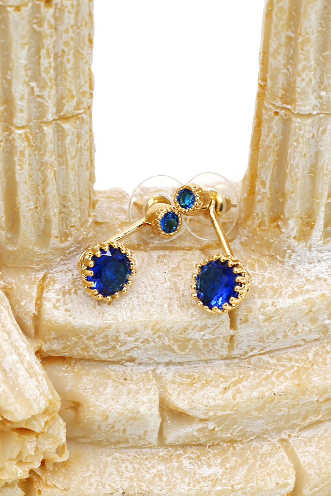 blue shiny crystal bracelet earring set