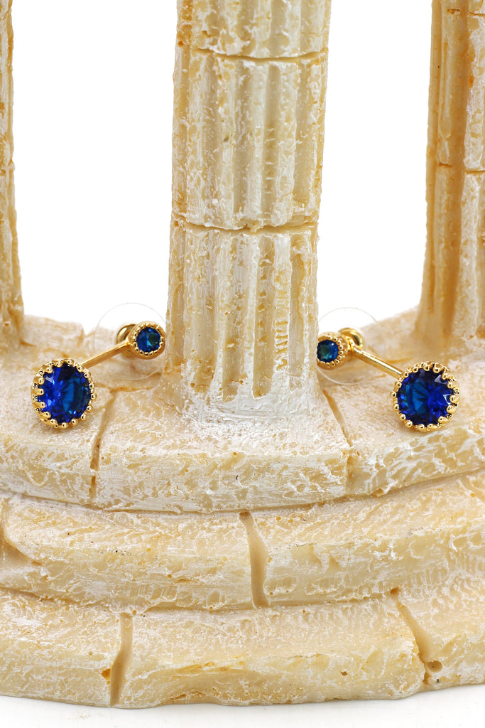 blue shiny crystal bracelet earring set
