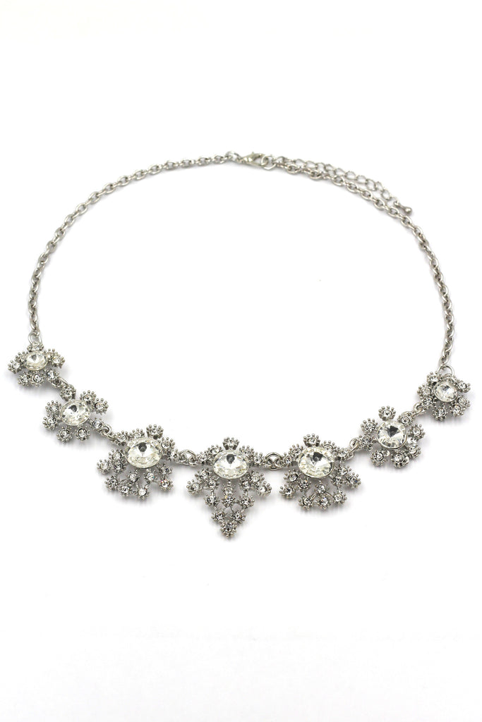 noble flower crystal necklace