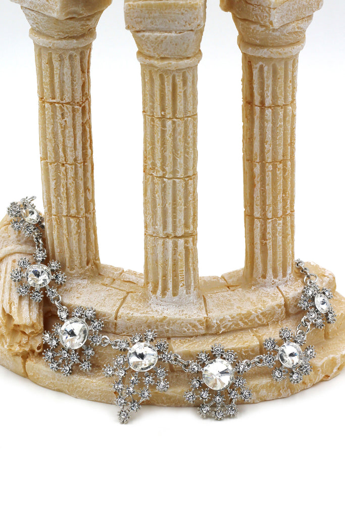 noble flower crystal necklace