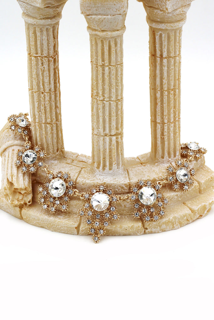 noble flower crystal necklace