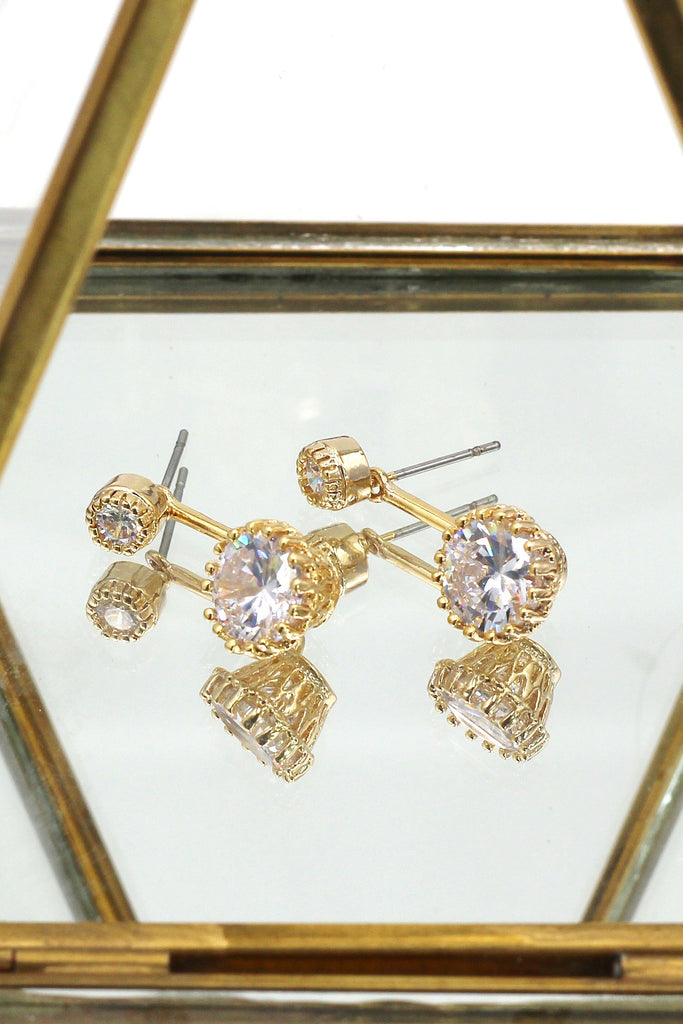 golden crystal earring bracelet set