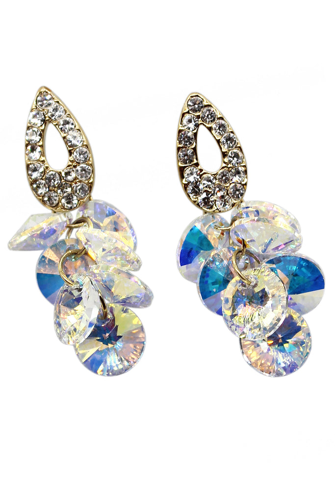 sparkling drop swarovski crystal earrings