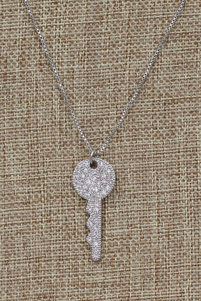 sparkling little crystal key necklace