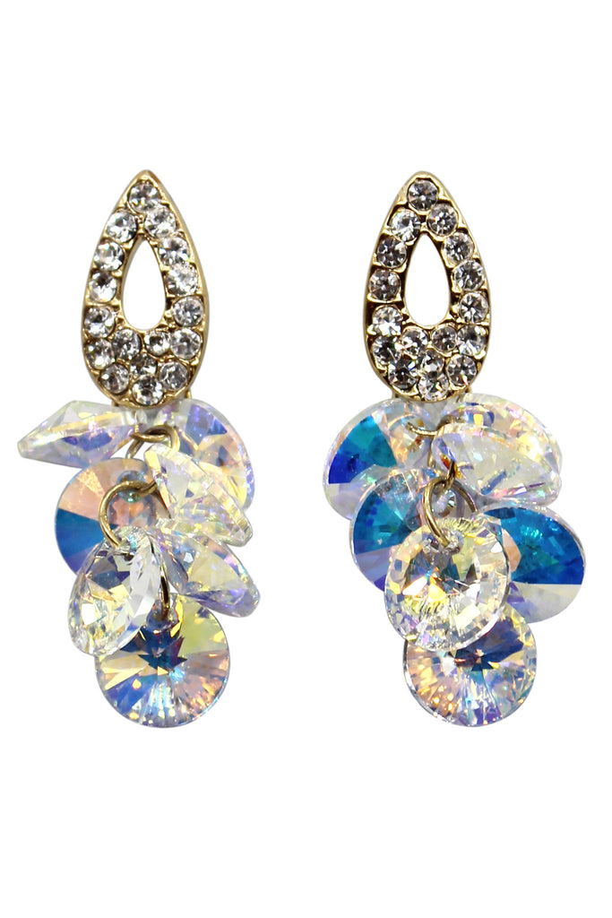 sparkling drop swarovski crystal earrings