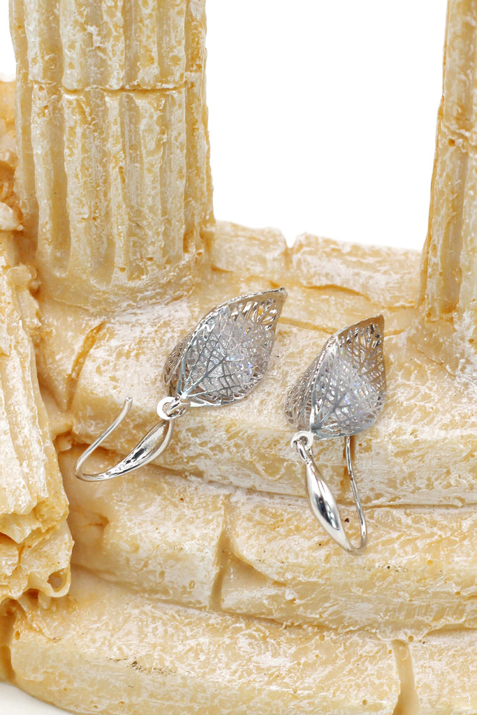 lady foliage crystal earrings