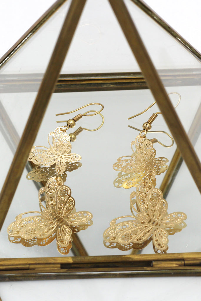 Fashion double butterfly earrings