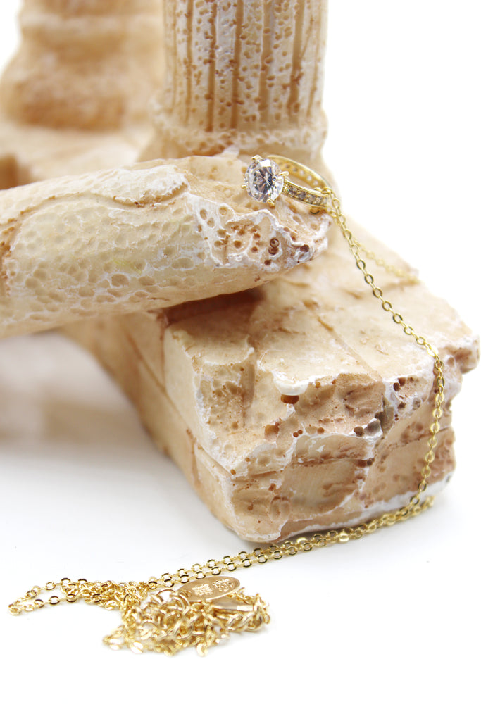 fashion crystal ring pendant necklace