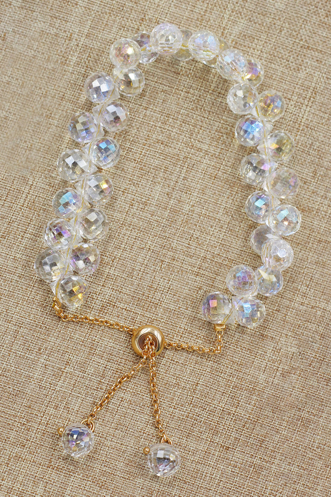 elegantly woven crystal bracelet