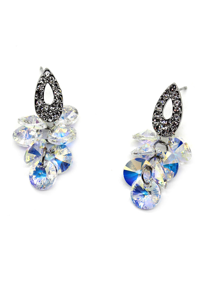 sparkling drop swarovski crystal earrings