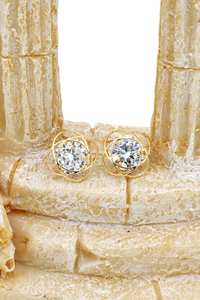 exquisite flower crystal earrings