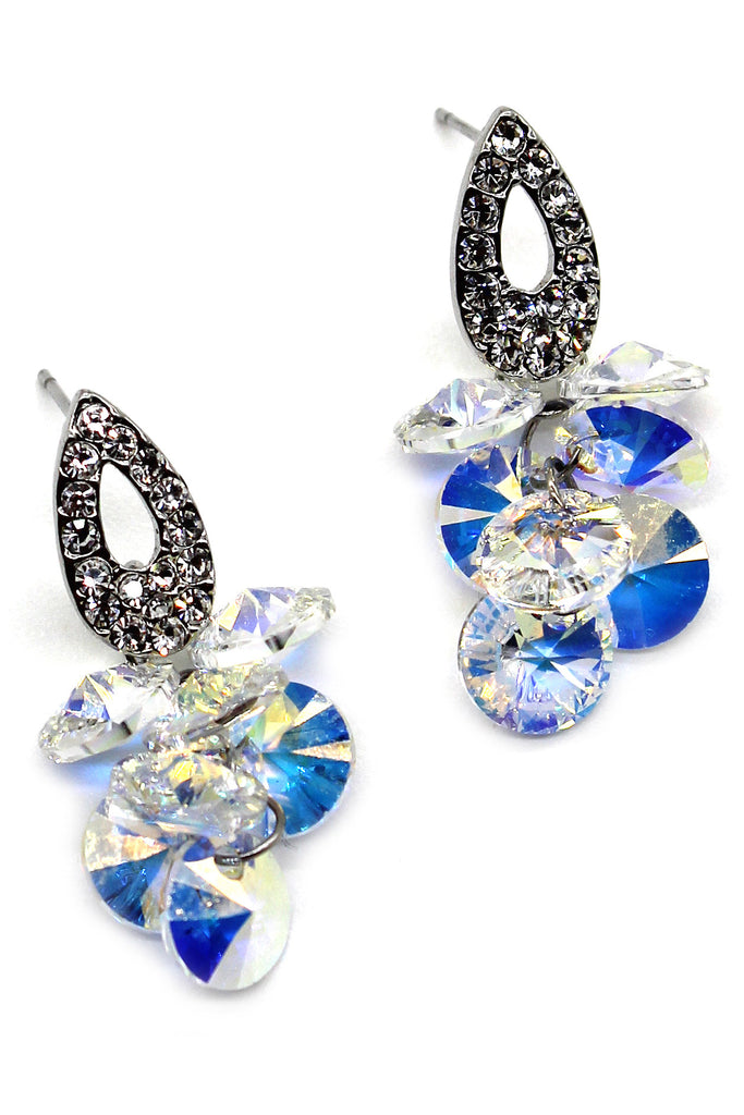 sparkling drop swarovski crystal earrings