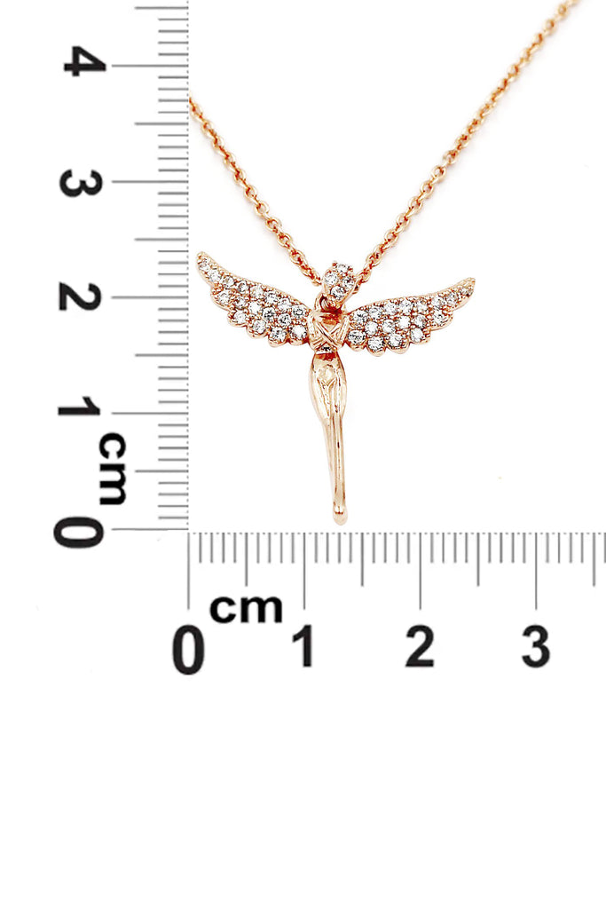 rose gold angel crystal necklace