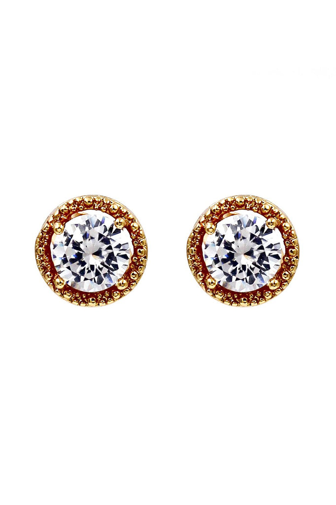 gold round crystal earring bracelet set