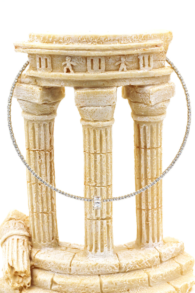 fashion circle wheel crystal necklace