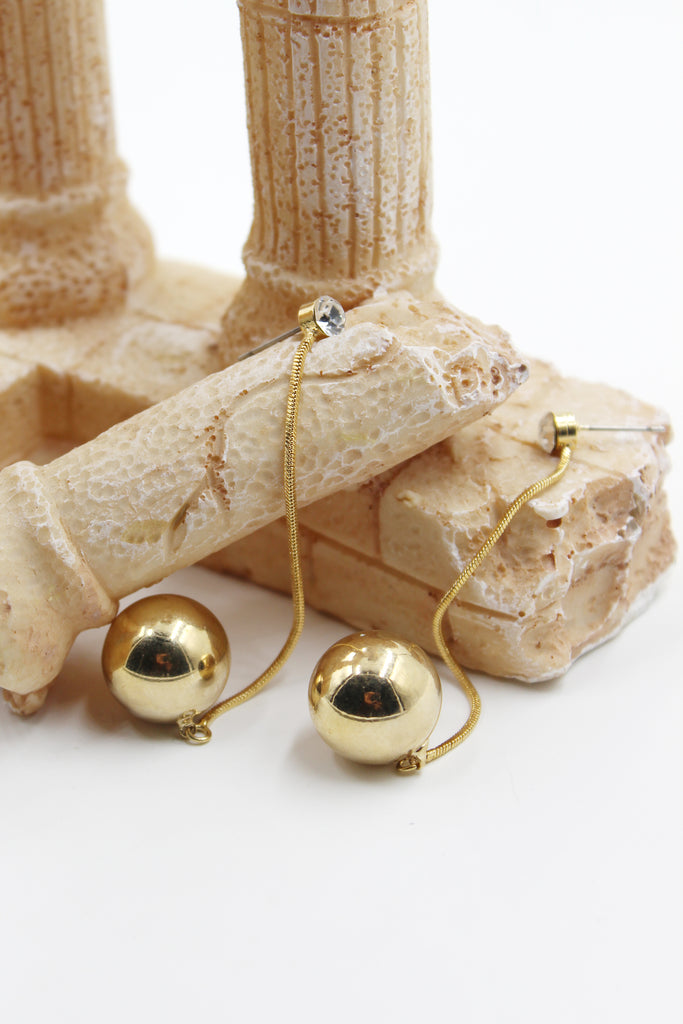 simple golden ball earrings