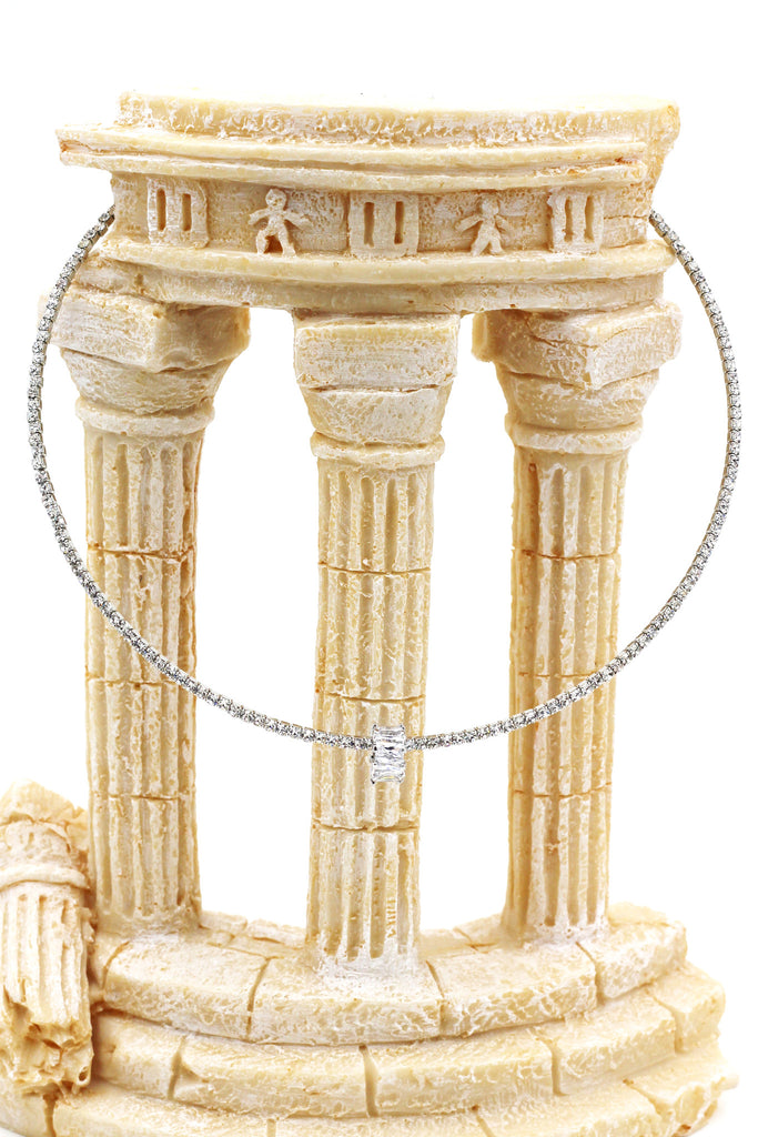 fashion luxury circle wheel crystal necklace earrings set