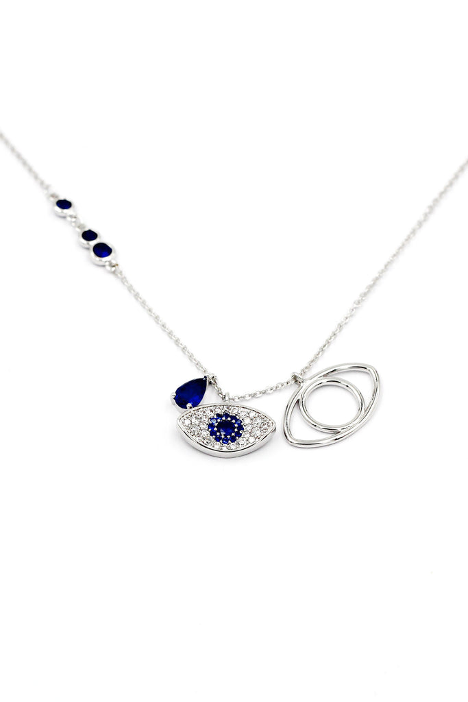 devil's eye crystal earrings necklace set