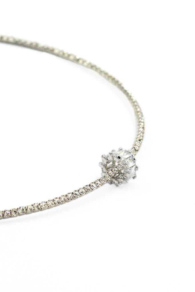 fashion circle wheel crystal necklace