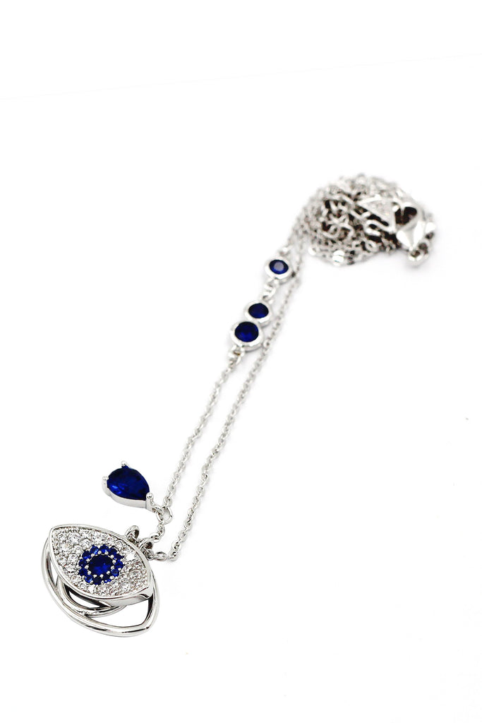 devil's eye crystal earrings necklace set