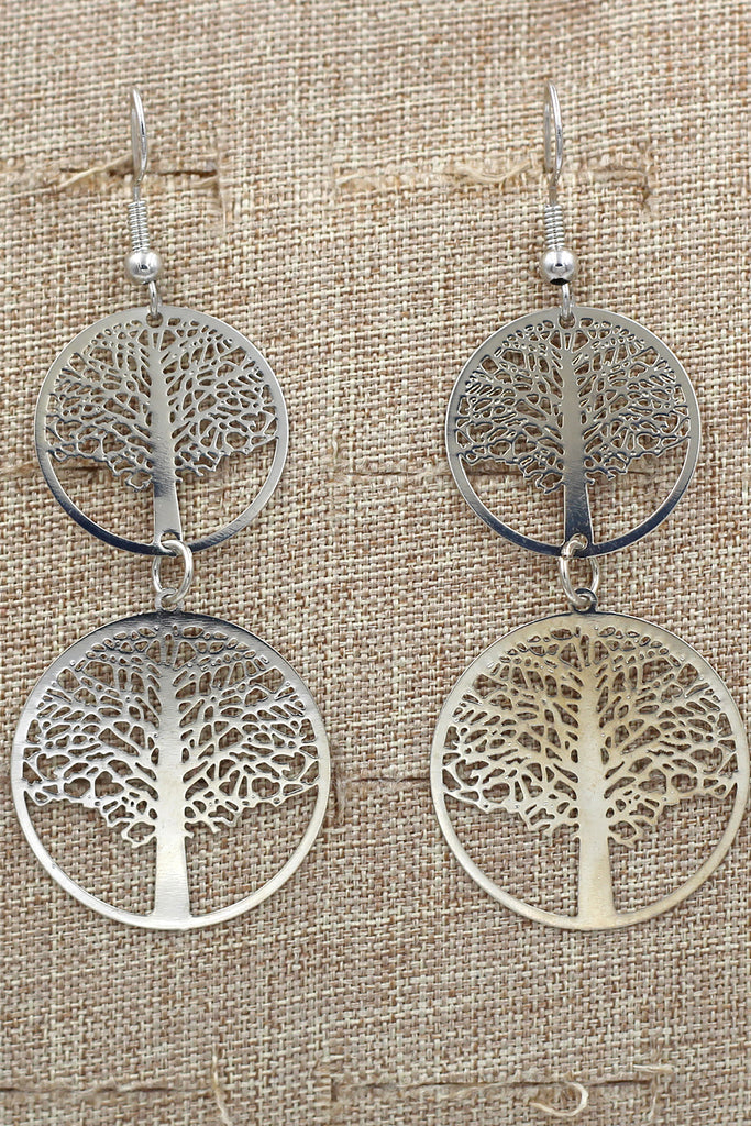 Temperament hollow tree earrings