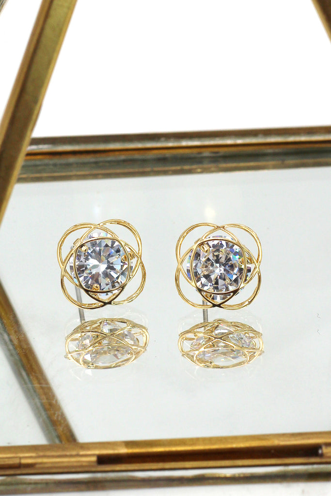 exquisite flower crystal earrings