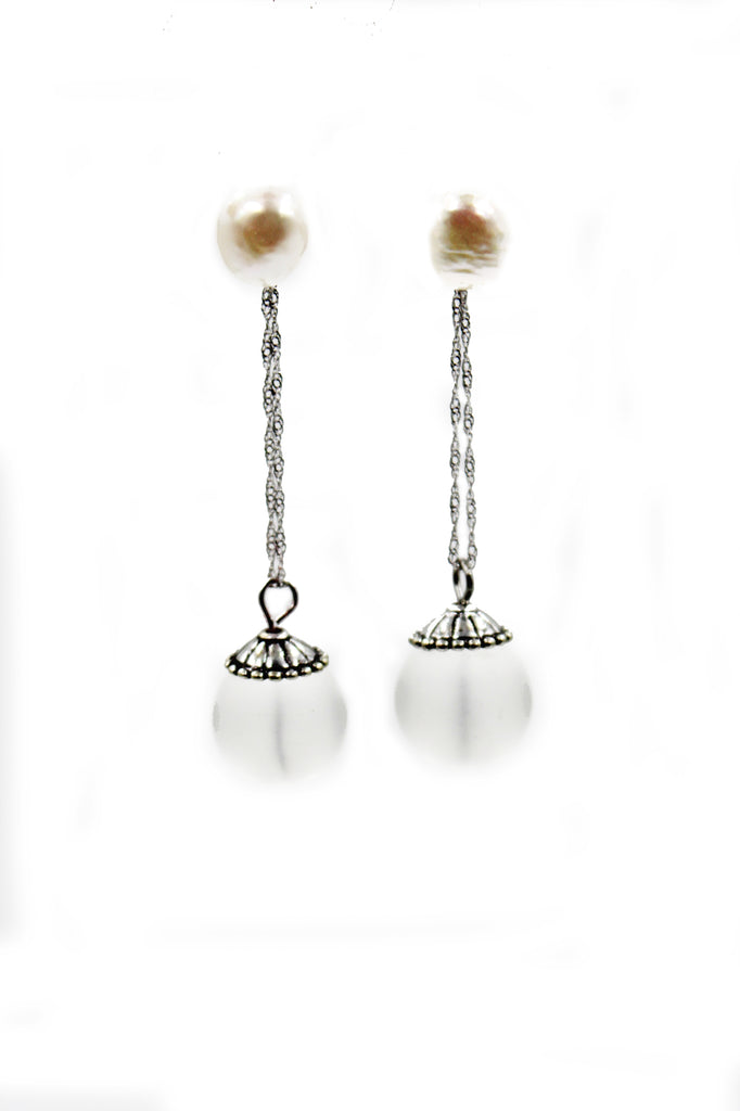 simple crystal ball earrings