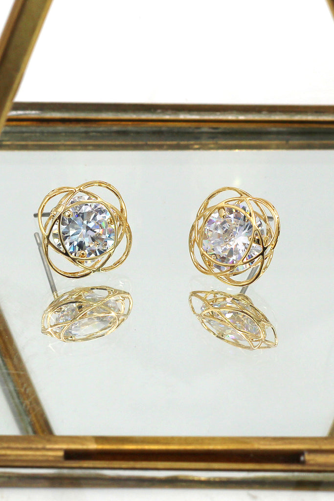 exquisite flower crystal earrings