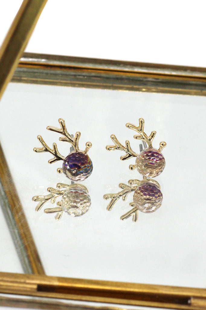 Lovely crystal deer earrings