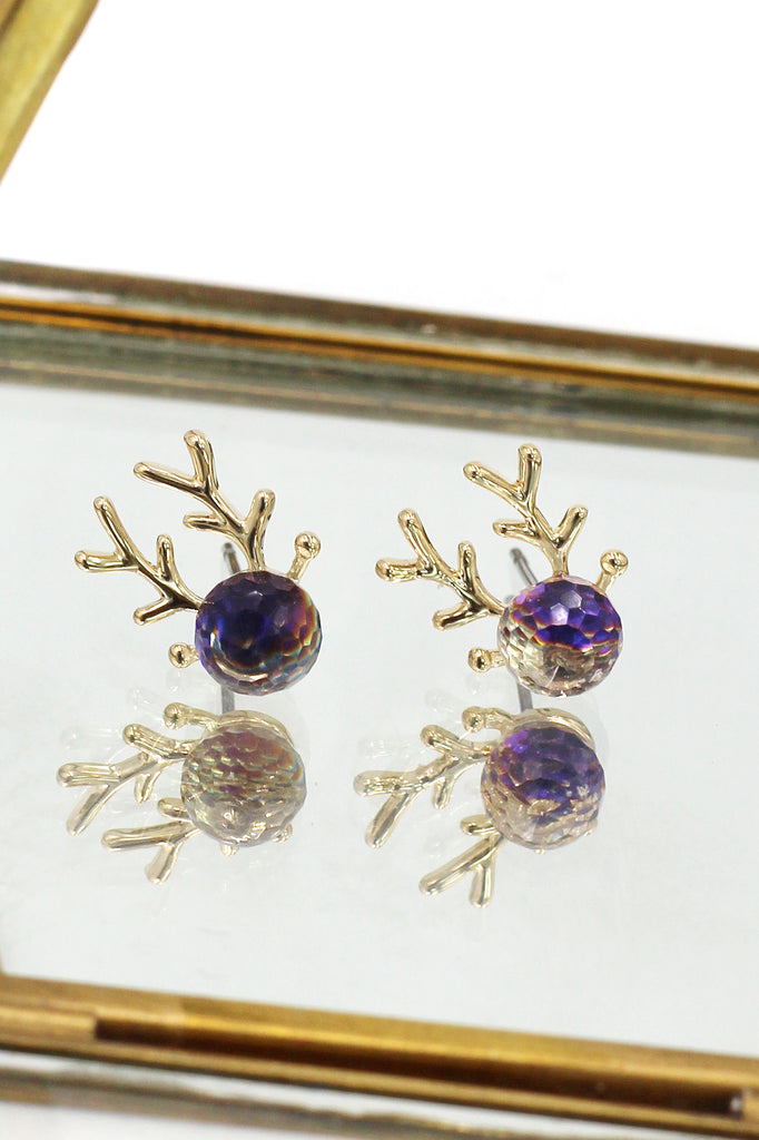 Lovely crystal deer earrings