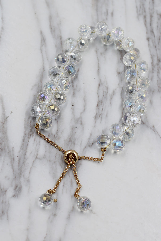 elegantly woven crystal bracelet