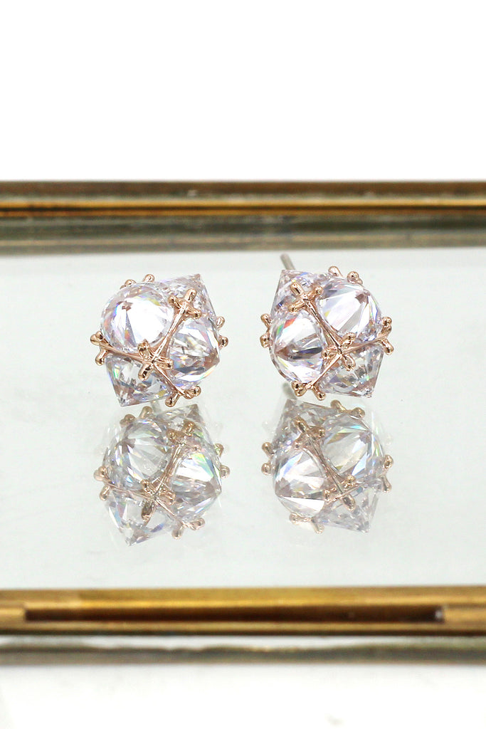 sparkling sharp crystal earrings