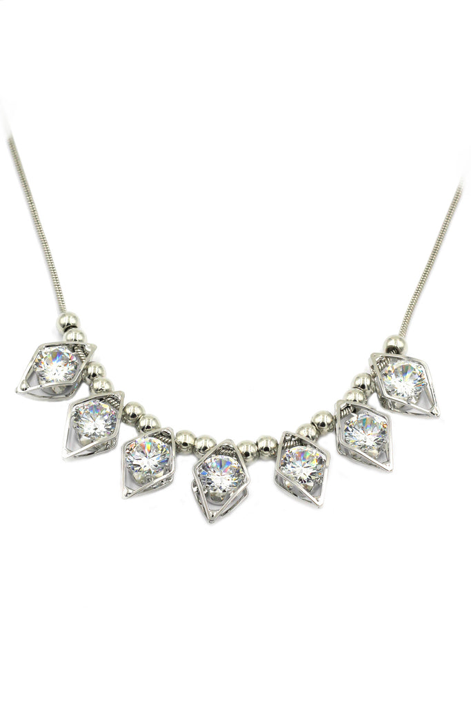 noble rhombus crystal necklace