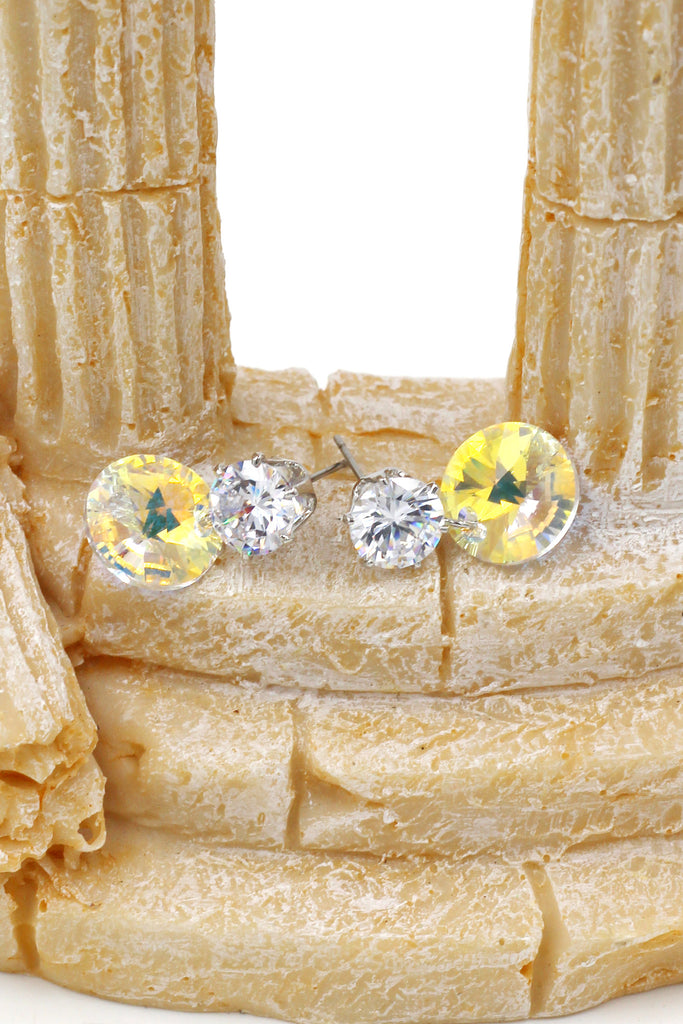 fashion swarovski circle crystal silver earrings