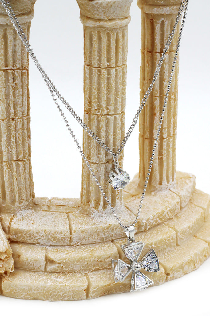 duplexes crystal windmill necklace