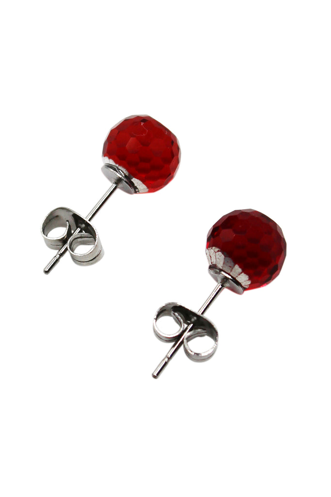 single crystal ball earrings