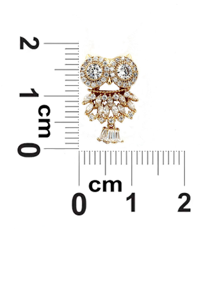 lovely crystal pendant owl earrings