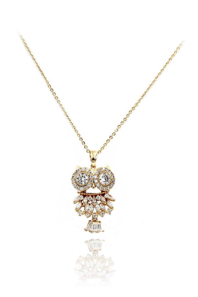 Fashion owl necklace earrings set