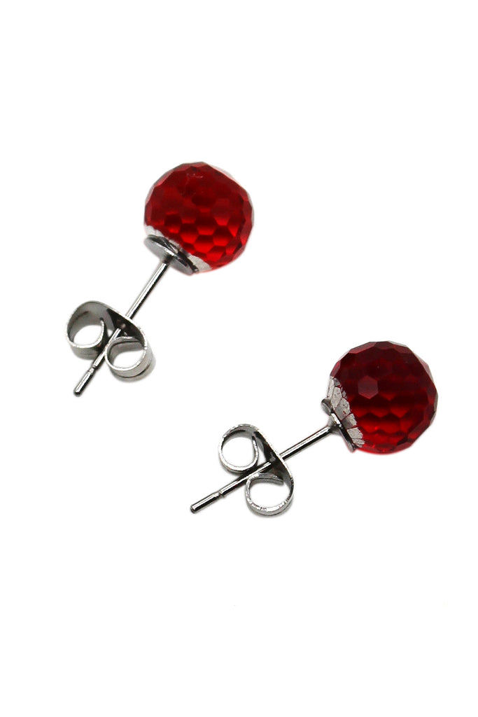 single crystal ball earrings