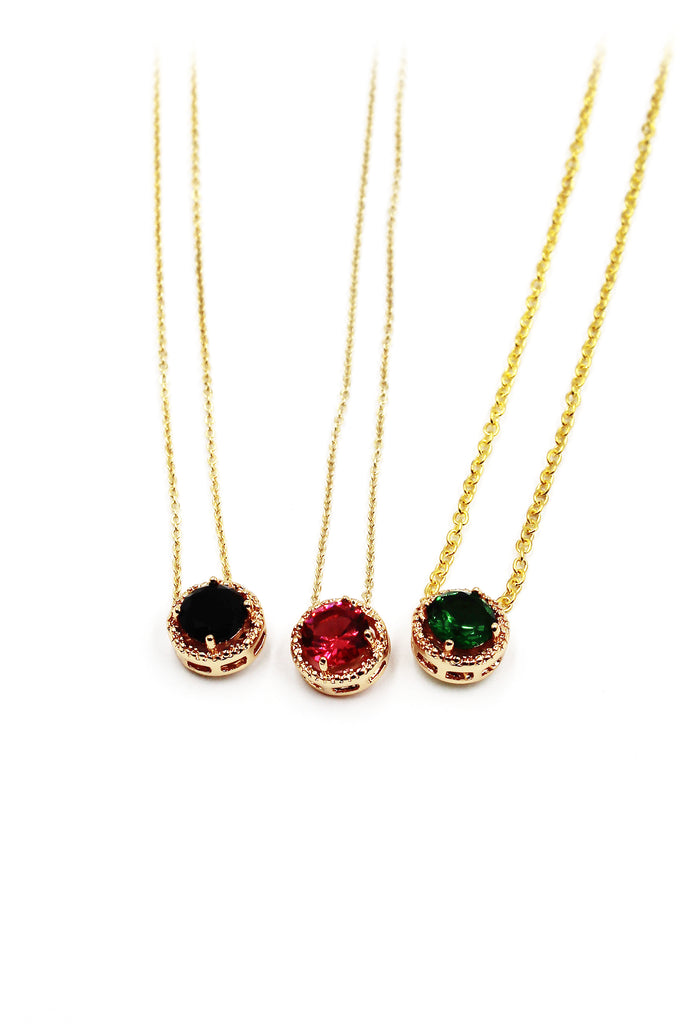 fashion gold four-claw crystal necklace