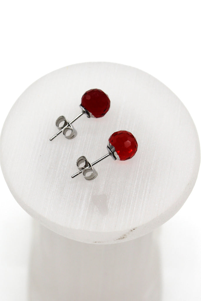 single crystal ball earrings