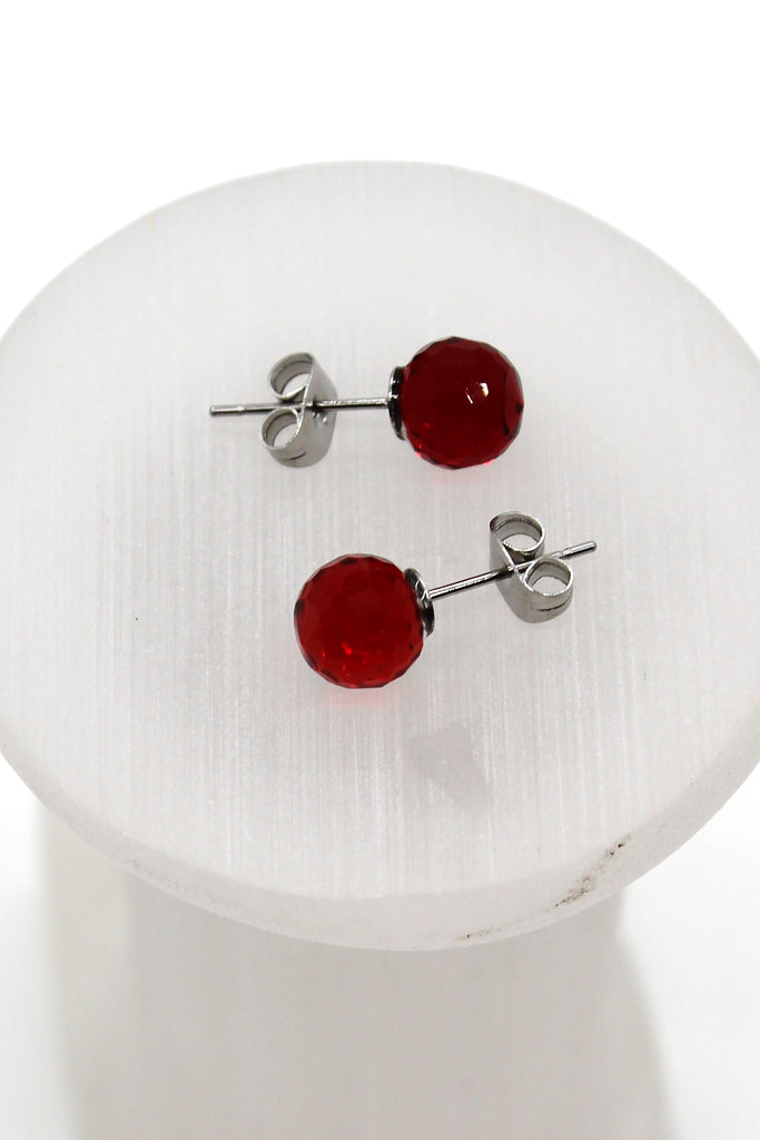 single crystal ball earrings