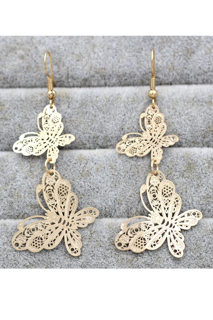 Fashion double butterfly earrings