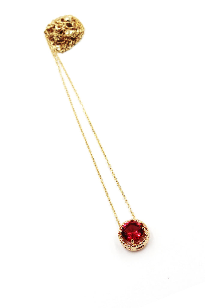 fashion gold four-claw crystal necklace