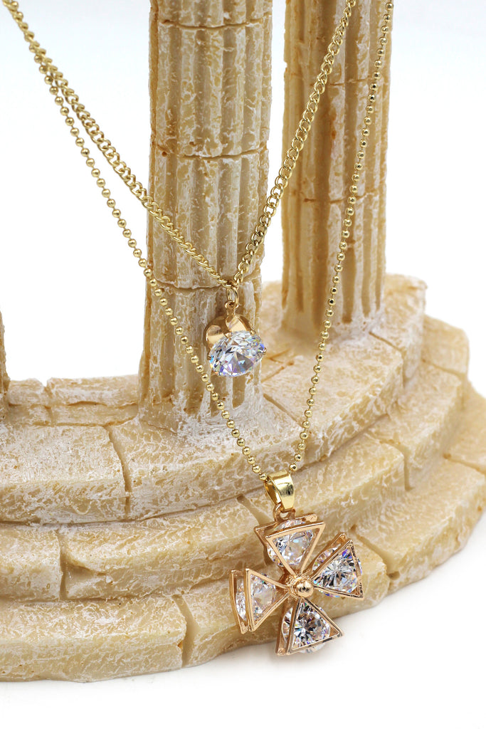 duplexes crystal windmill necklace