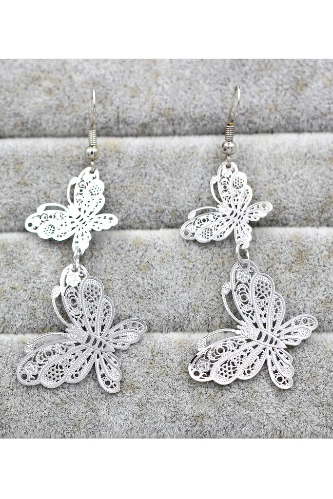 Fashion double butterfly earrings